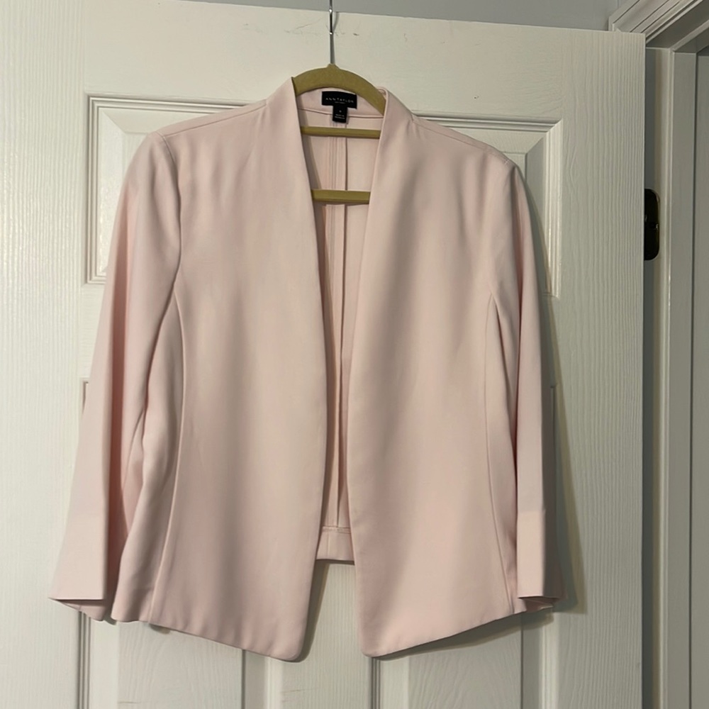 Pastel pink Ann Taylor factory 3/4 length sleeve jacket
